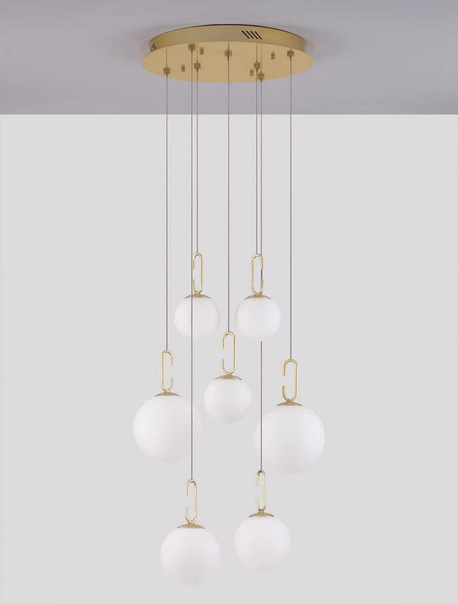 Suspension Hook dorée, verre, H 180 cm (9695221)