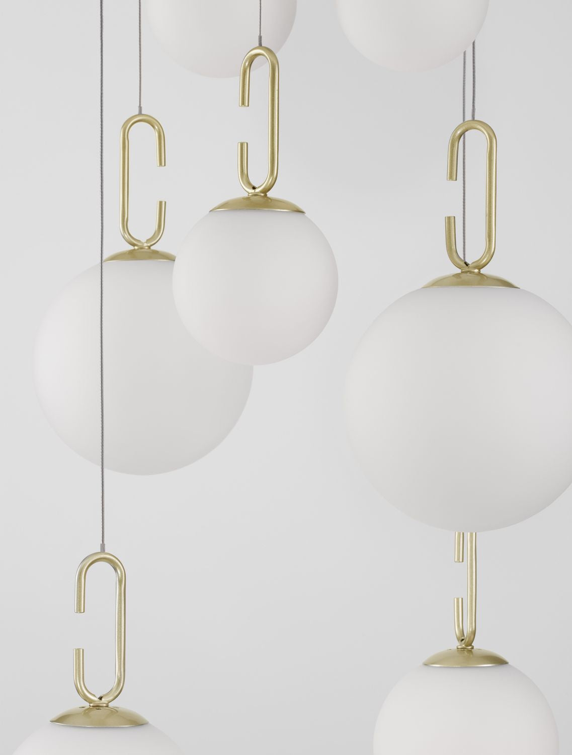 Suspension Hook dorée, verre, H 180 cm (9695221)