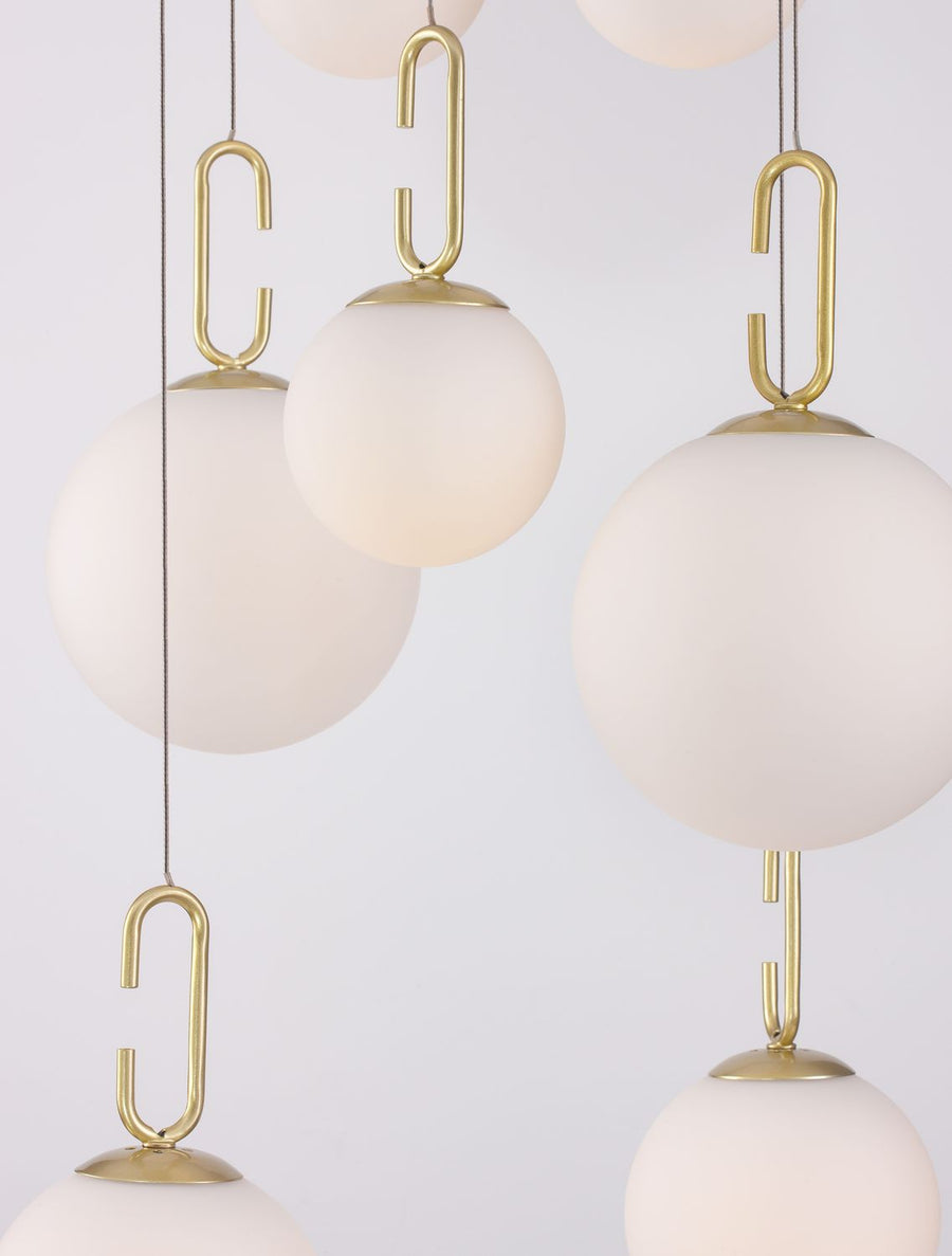 Suspension Hook dorée, verre, H 180 cm (9695221)