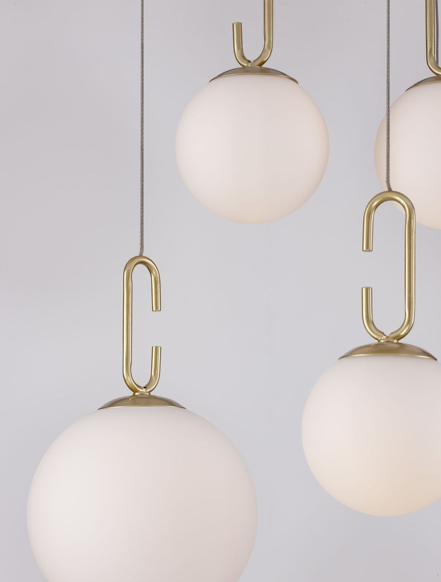 Suspension Hook dorée, verre, H 180 cm (9695221)