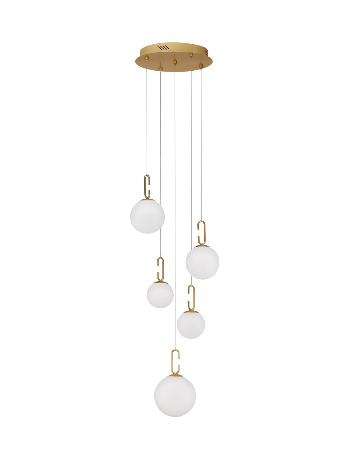 Suspension Hook dorée, verre, H 180 cm (9695222)