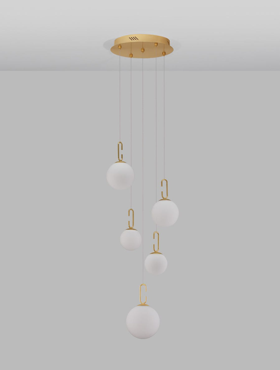 Suspension Hook dorée, verre, H 180 cm (9695222)
