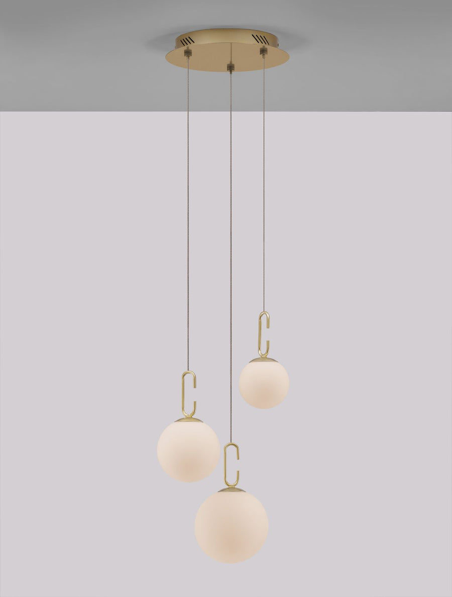 Suspension Hook dorée, verre, H 180 cm (9695223)