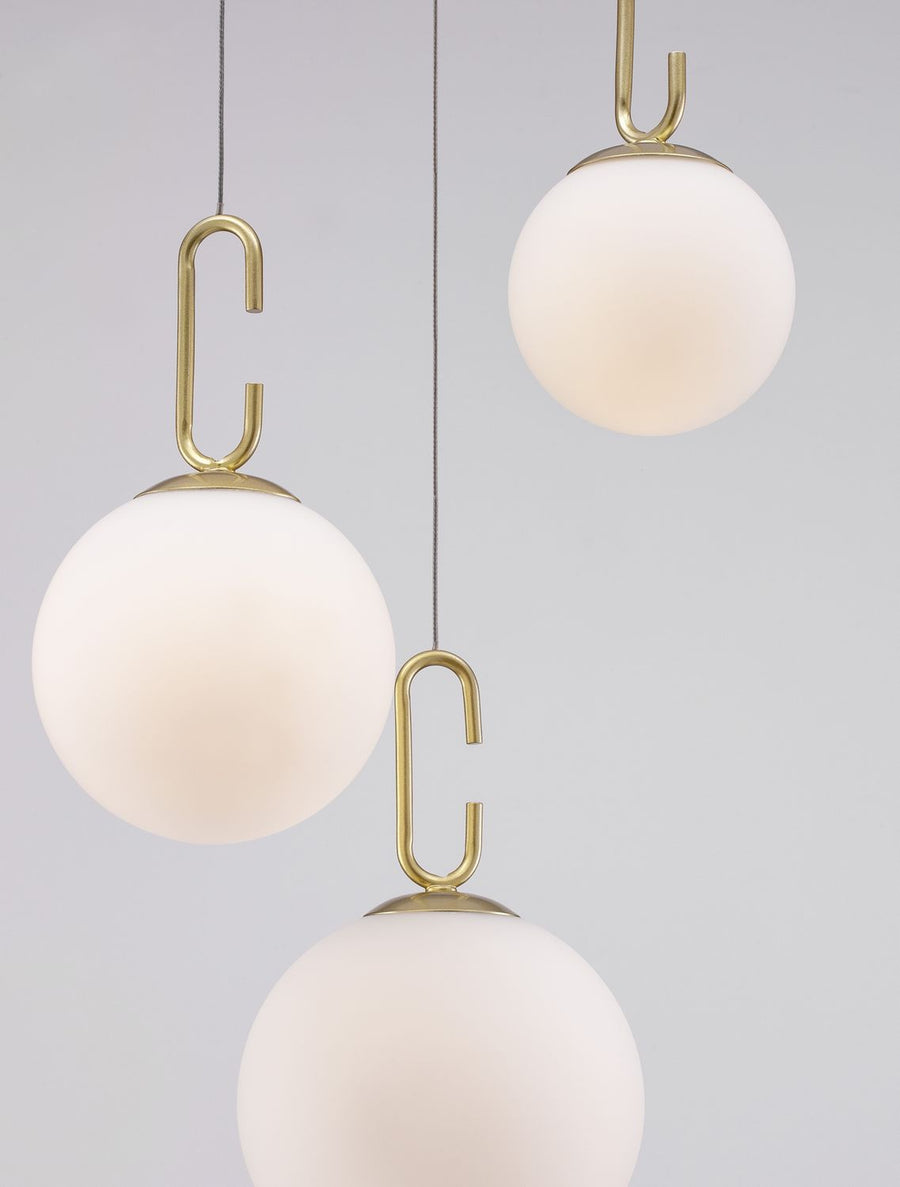Suspension Hook dorée, verre, H 180 cm (9695223)