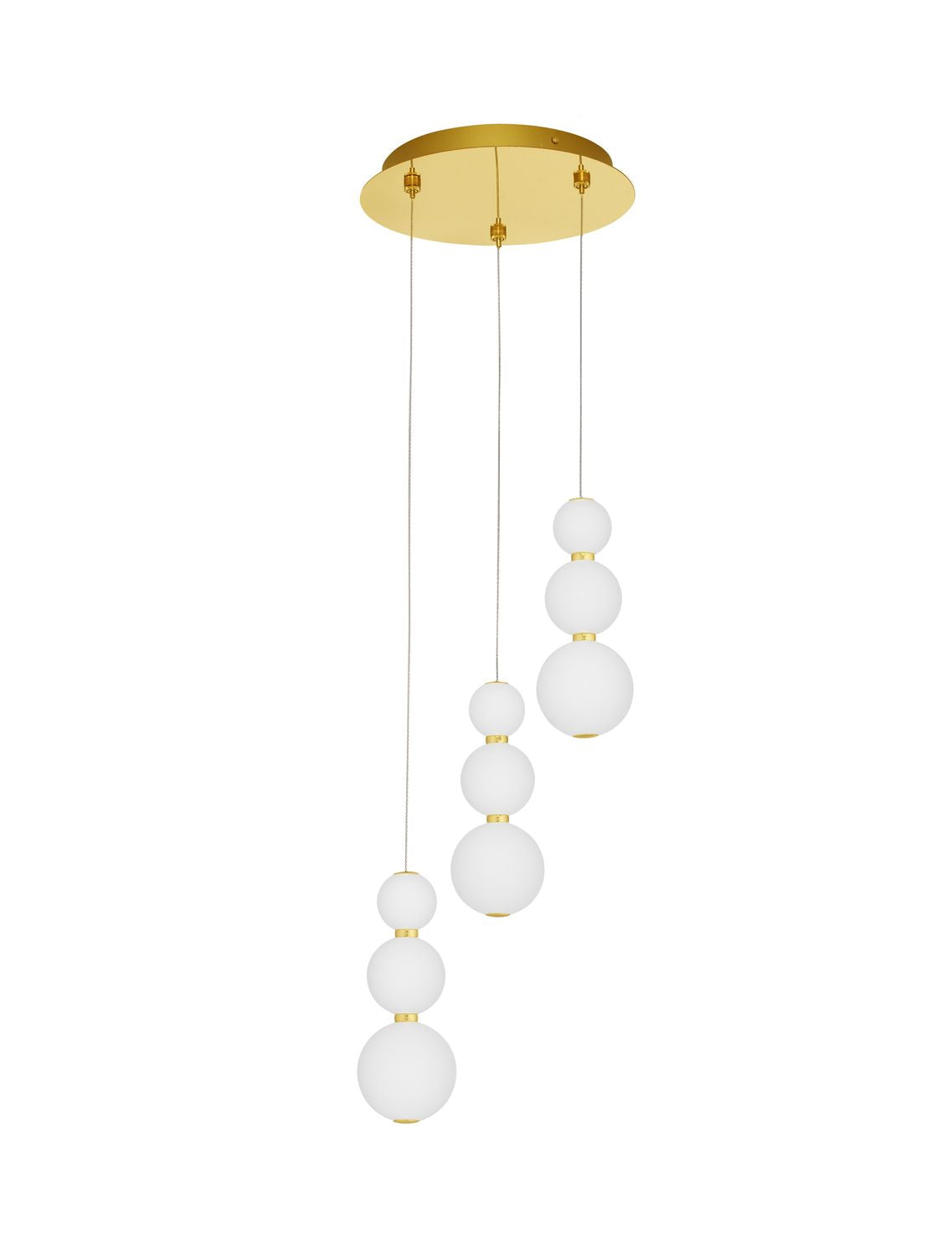 Suspension Perla dorée, verre, H 150 cm (9695242)