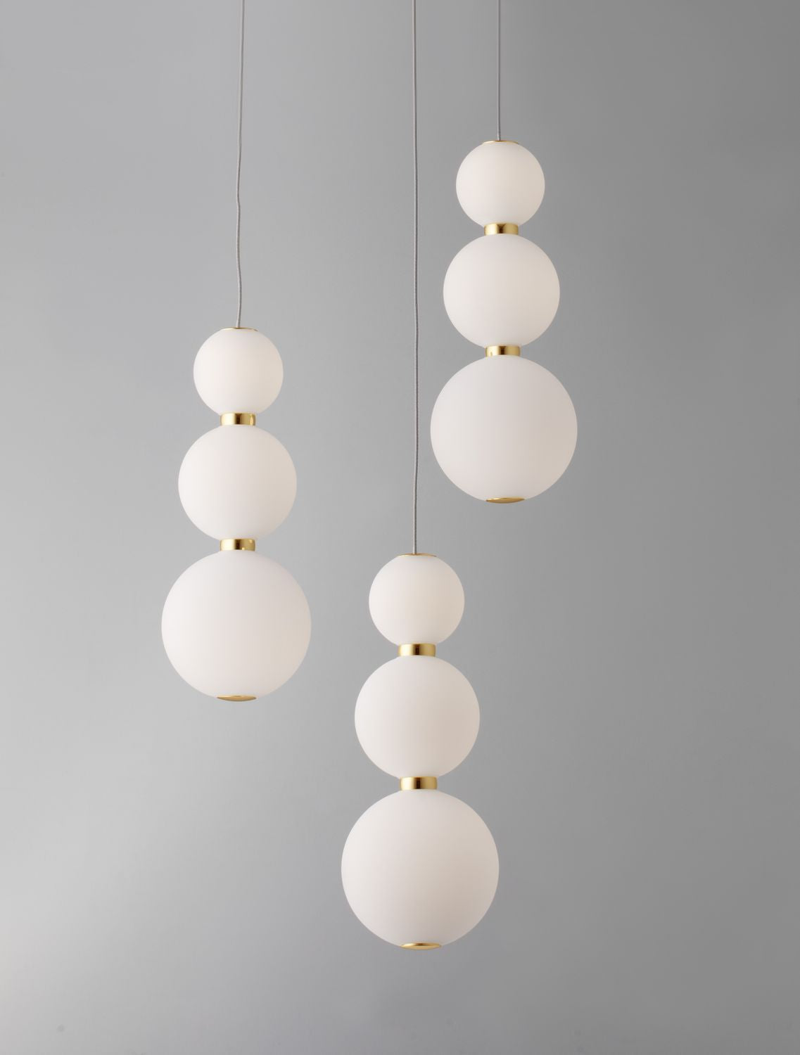 Suspension Perla dorée, verre, H 150 cm (9695242)