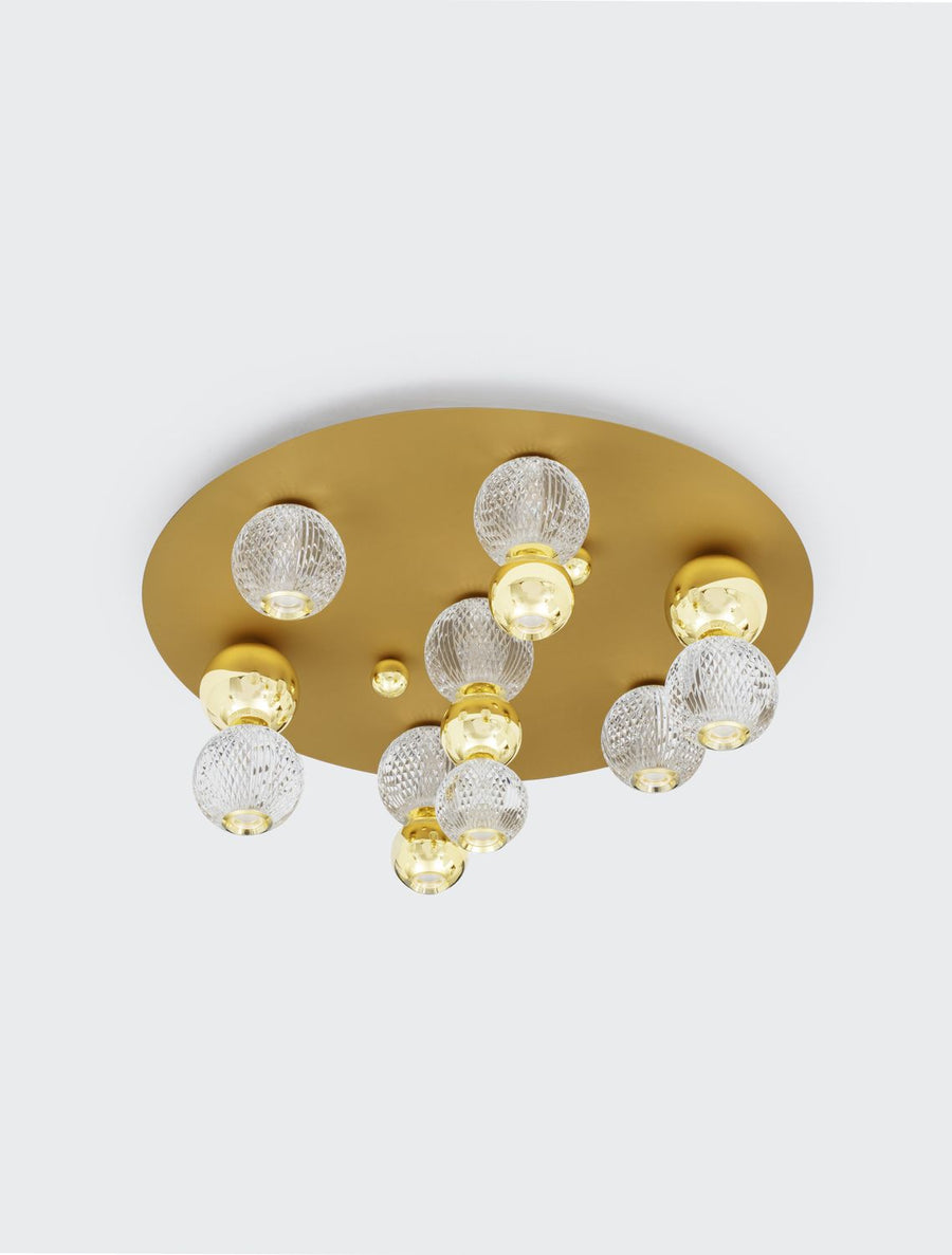 Plafonnier Brille doré, Ø 66 cm