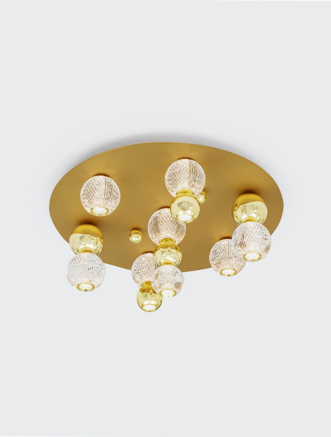 Plafonnier Brille doré, Ø 66 cm