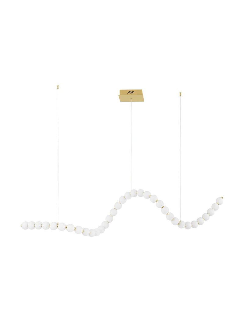 Suspension Perla dorée, verre, H 200 cm (9695601)