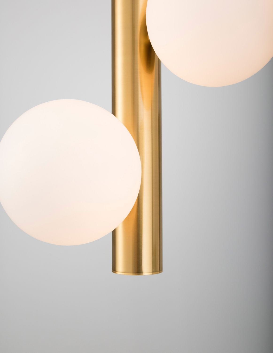 Suspension Jaklin 3 lumières dorée, verre