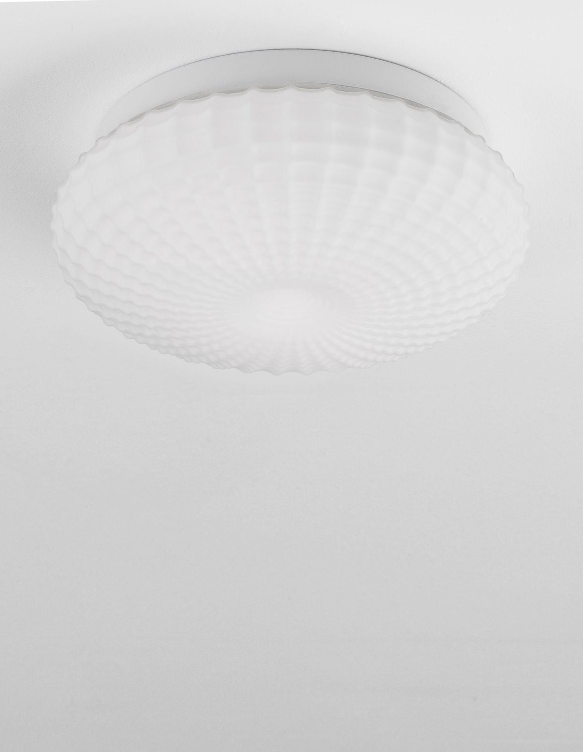 Plafonnier Clam 2 lumières blanc, verre