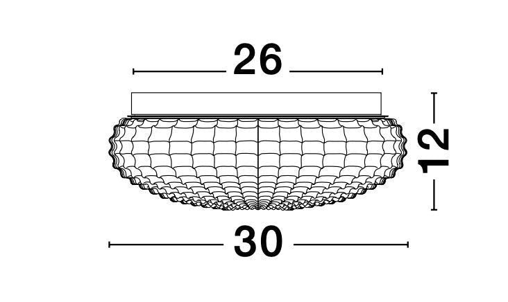 Plafonnier Clam 2 lumières blanc, verre