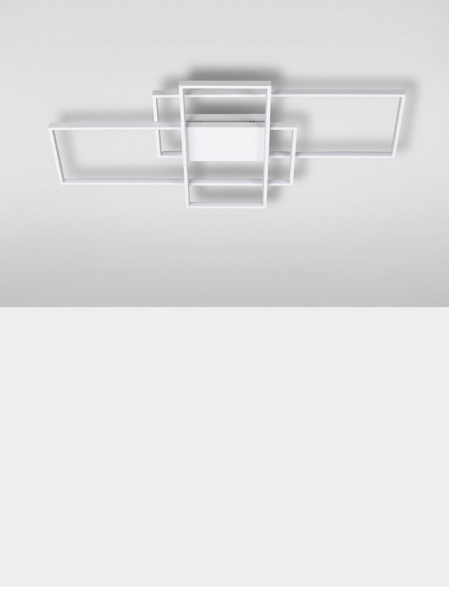Plafonnier Clea blanc, L 100 cm