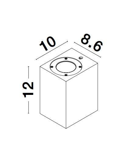 Applique extérieure Fuento grise, béton, H 12 cm