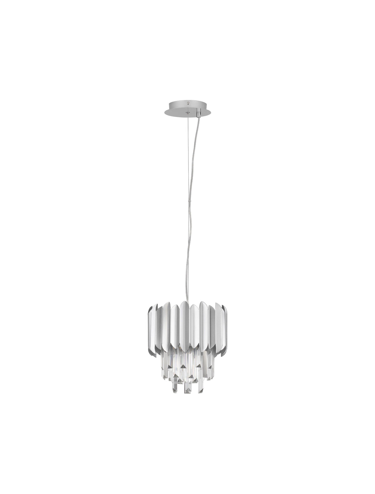 Suspension Magnolia chromée, cristal