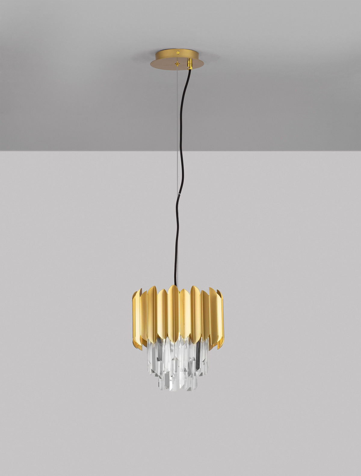Suspension Magnolia dorée, cristal
