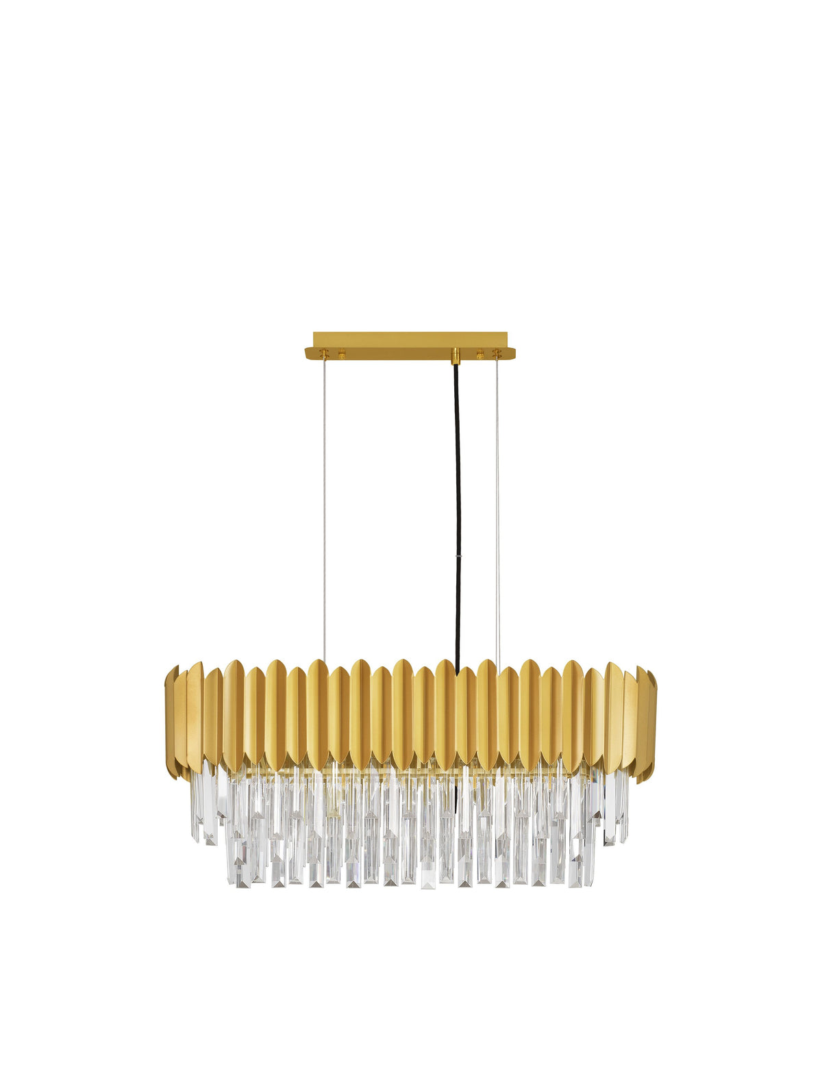 Suspension complète vue de face avec câbles et base de plafond