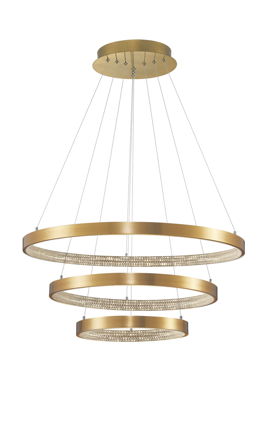 Suspension Preston dorée, H 150 cm