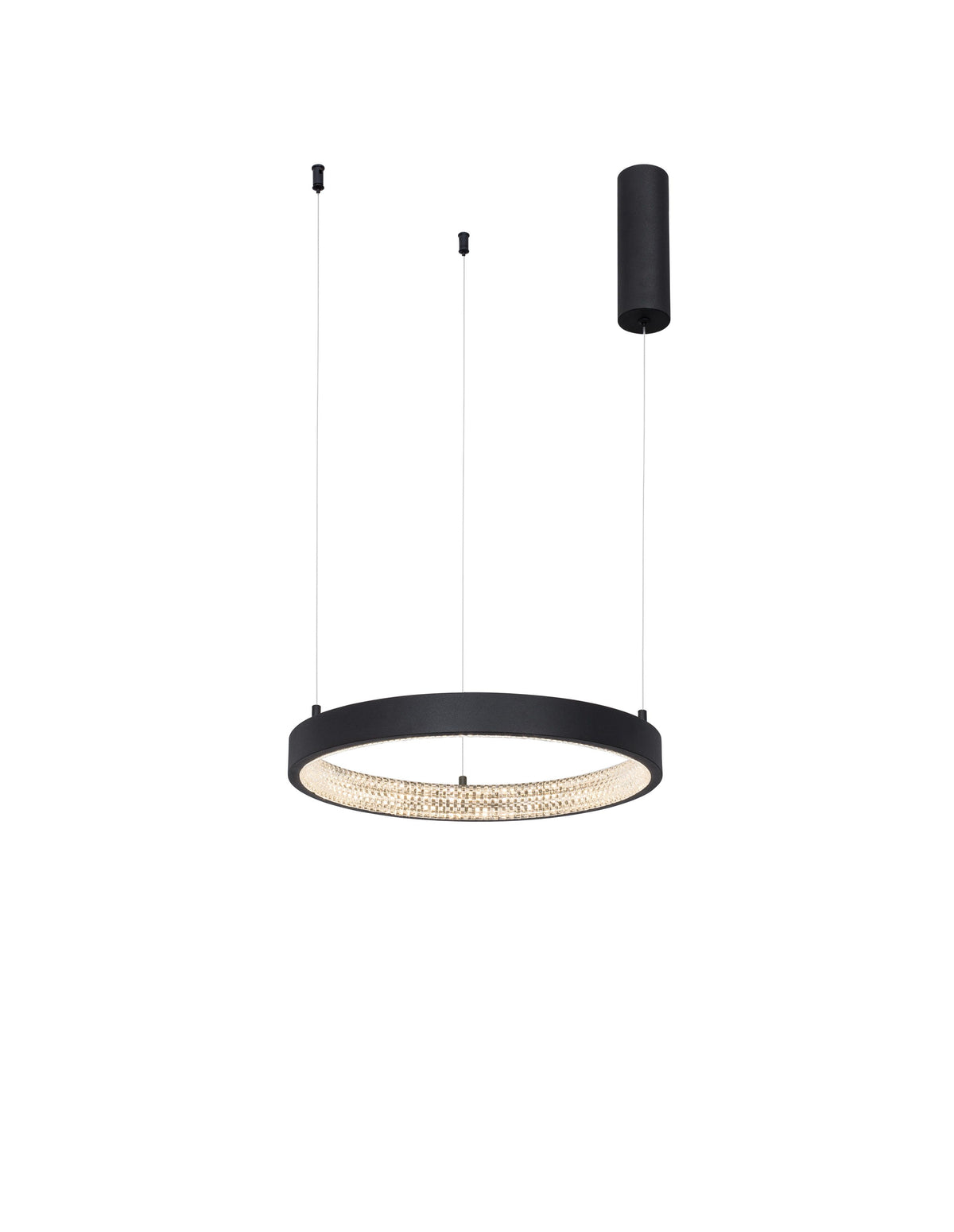 Produit seul sur fond blanc, anneau noir avec diffuseur texturé, éteint