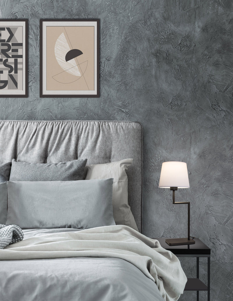 Lampe à poser Savona noire, tissu