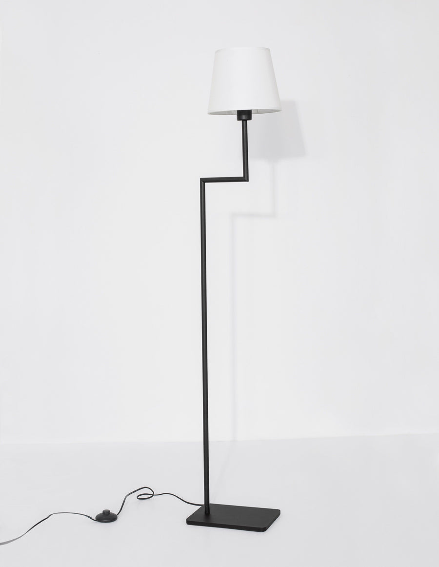 Lampadaire Savona noir, tissu