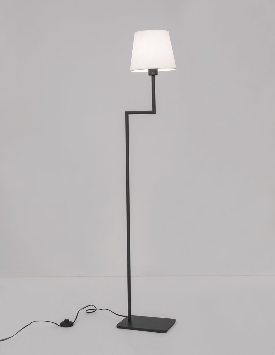 Lampadaire Savona noir, tissu
