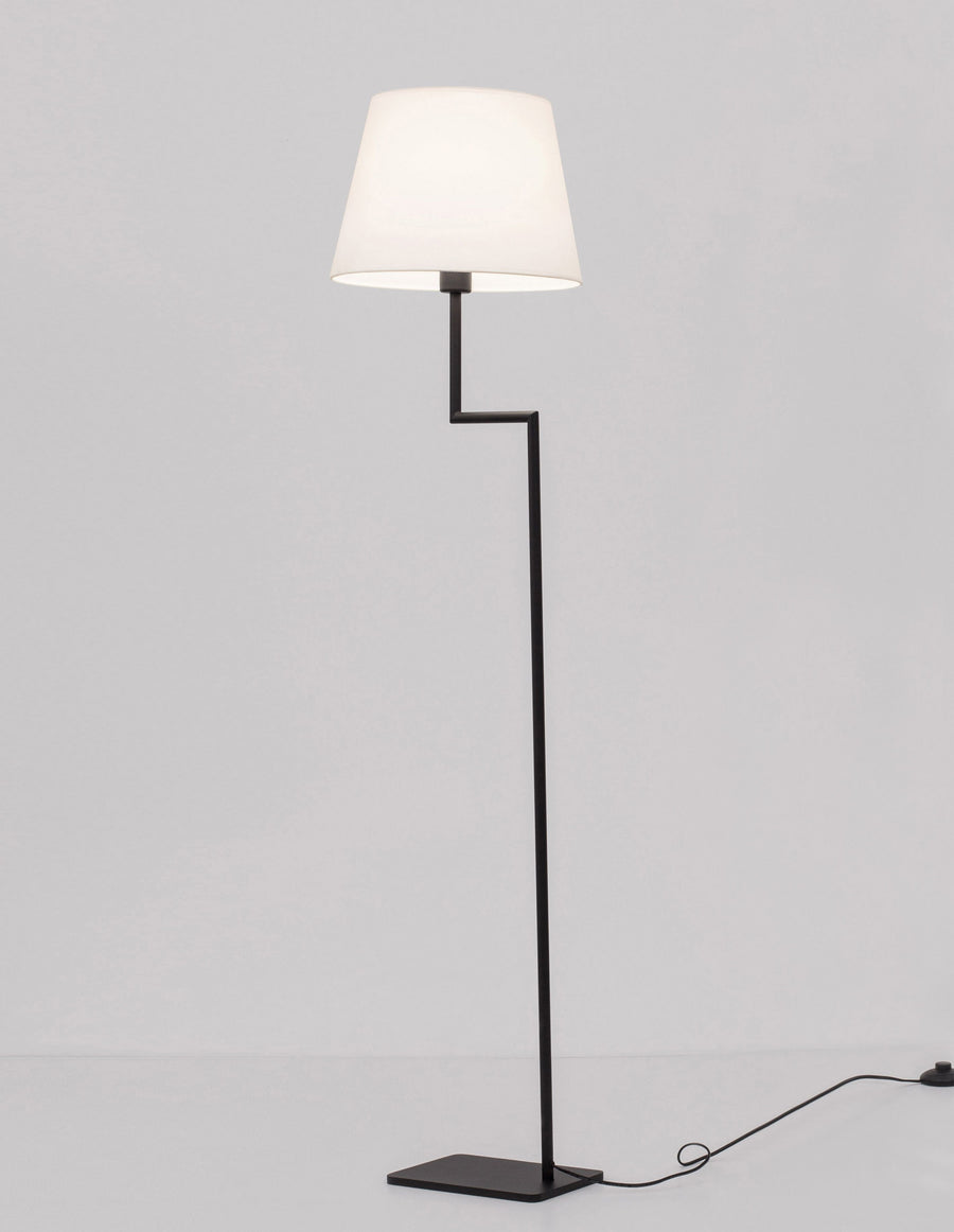 Lampadaire Savona noir, tissu