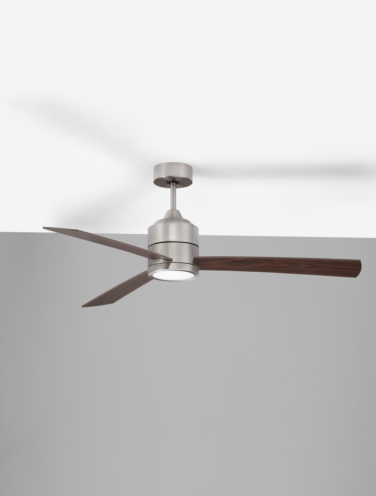 Ventilateur de plafond lumineux Axel nickel, bois