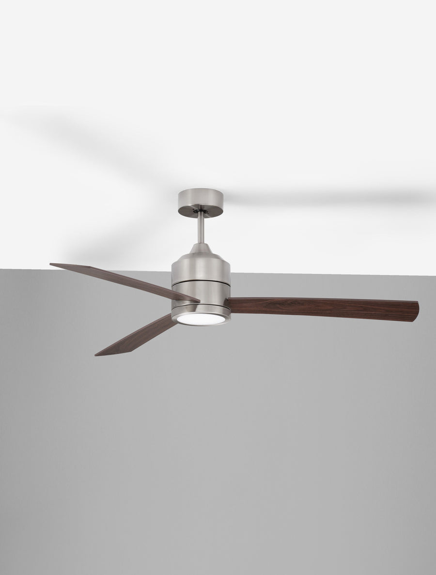 Ventilateur de plafond lumineux Axel nickel, bois