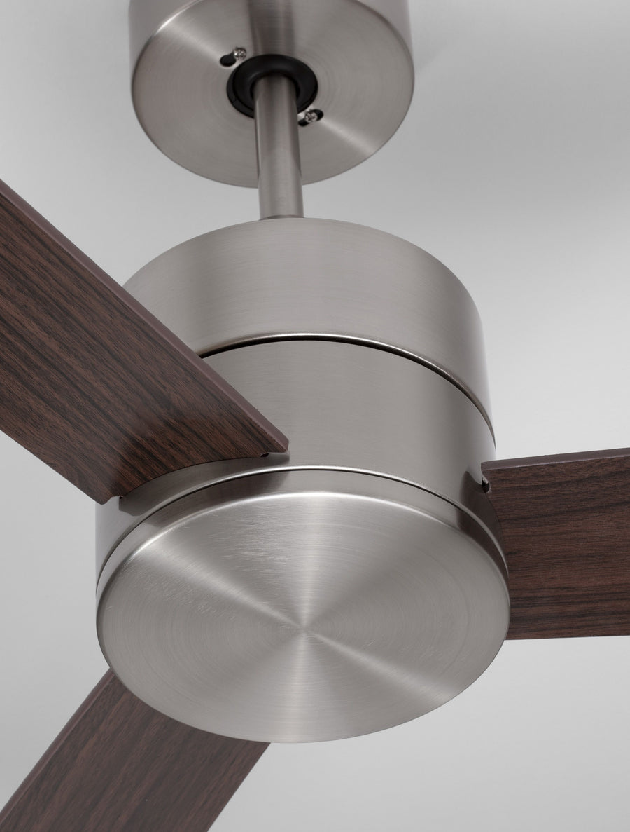 Ventilateur de plafond lumineux Axel nickel, bois