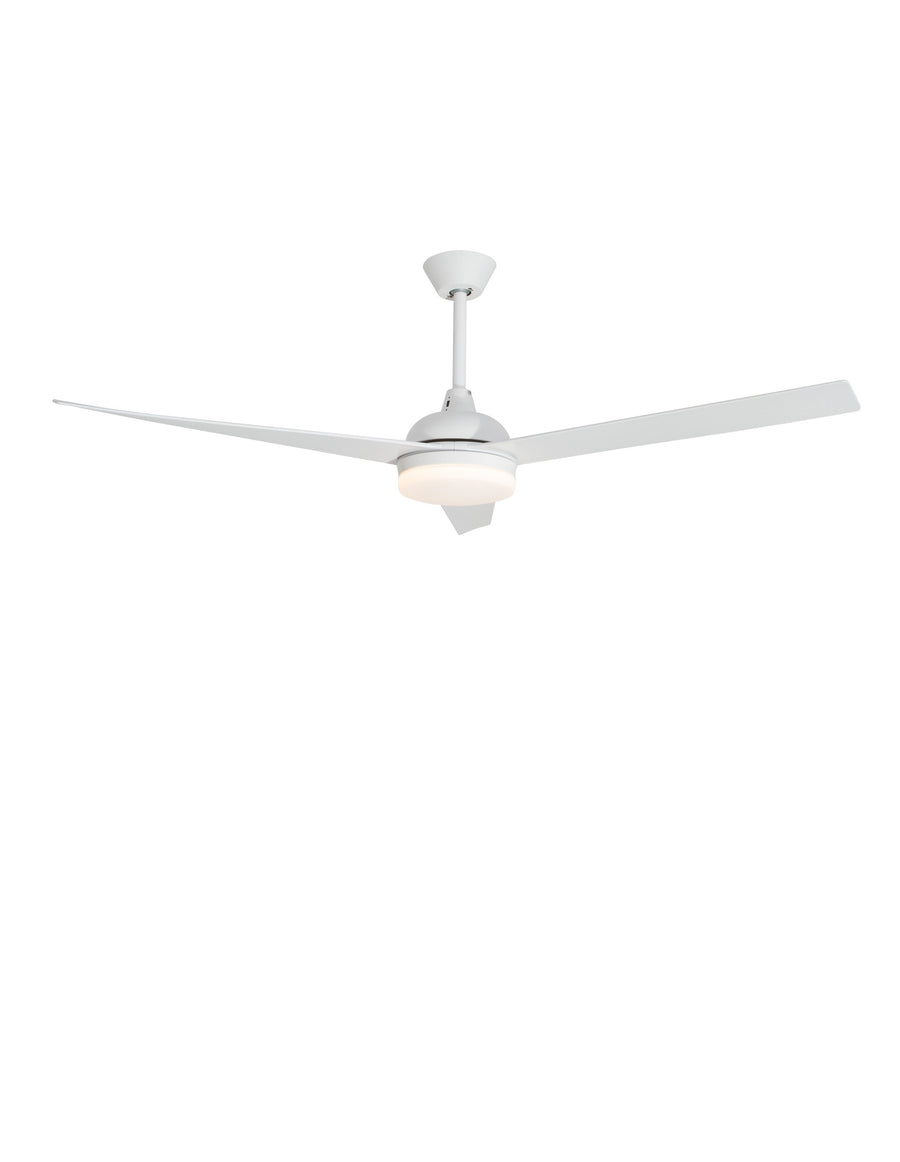 Ventilateur de plafond lumineux Flow blanc, verre