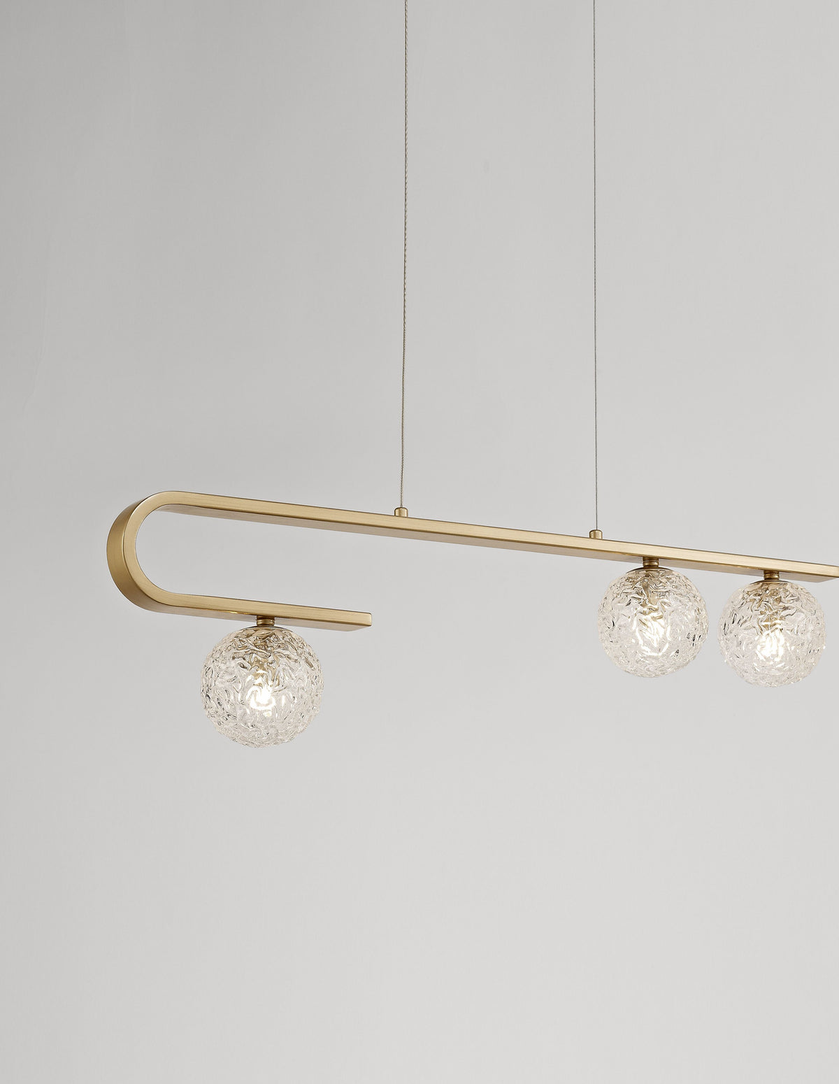 Suspension Mirano 3 lumières dorée, verre (9960272)
