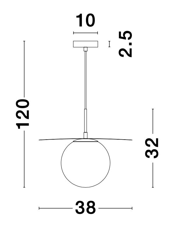 Suspension Obbit noire, verre