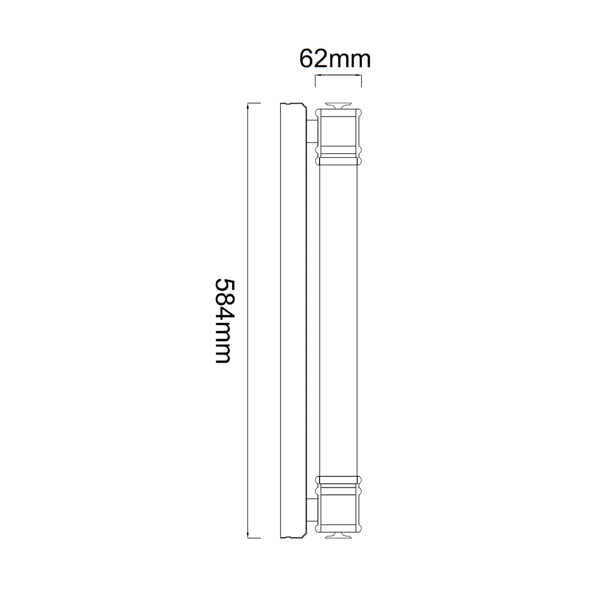 Applique murale LED Omi 60 chromée, verre, IP44