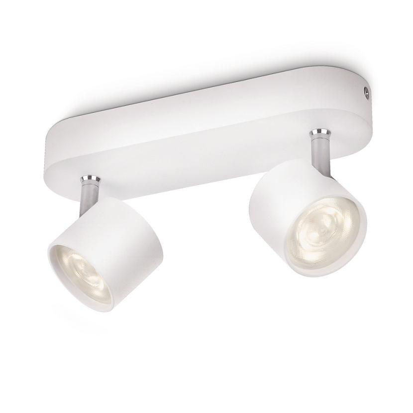 Plafonnier Star blanc, 2 lumières