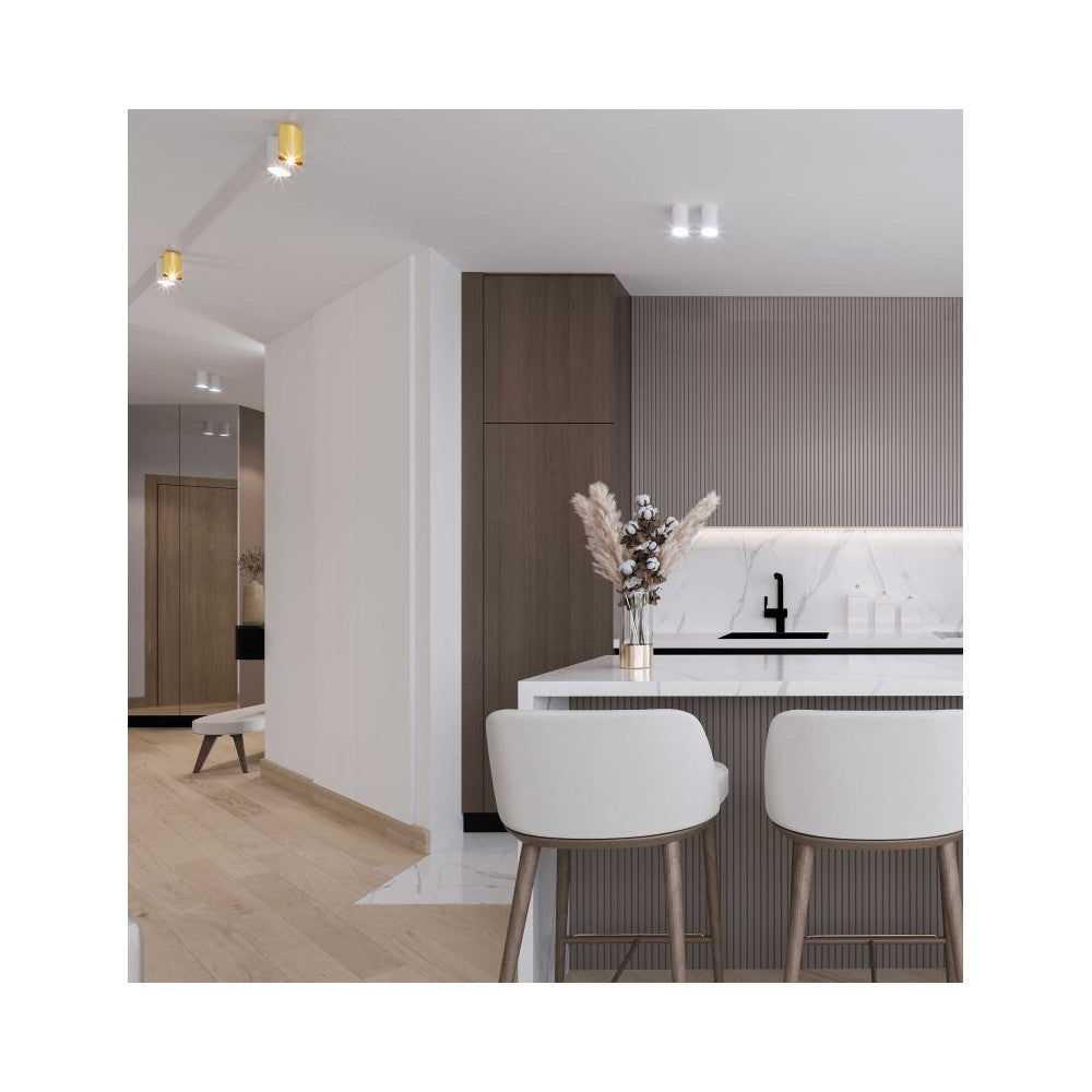 Plafonnier rond ZAMBELIS GU10 DESIGN Blanc S153