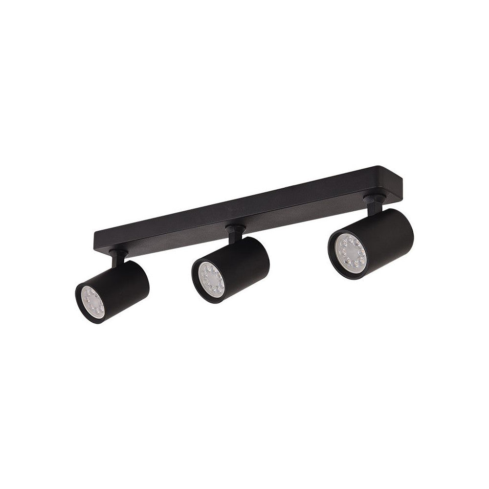 Plafonnier ZAMBELIS 3xGU10 DESIGN Noir Mat Sans Source S106