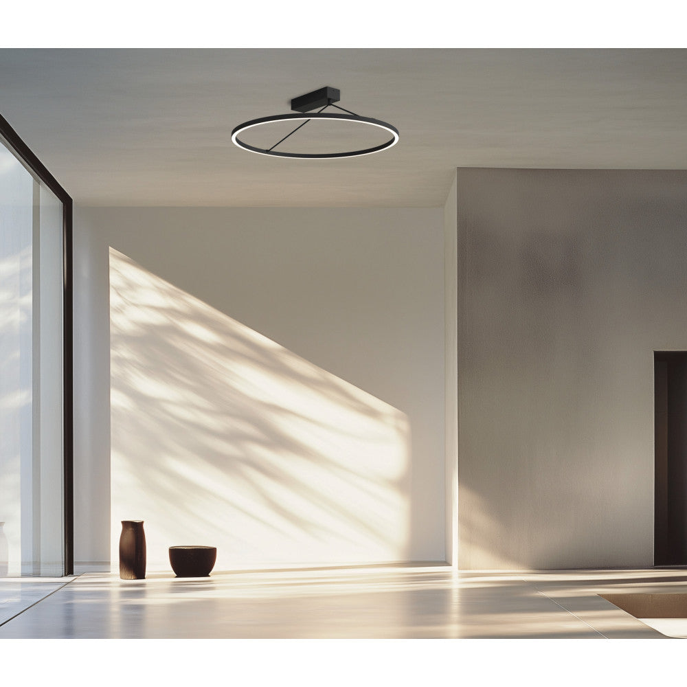Plafonnier ZAMBELIS D400 26W Dimmable DESIGN Noir Sable 2561