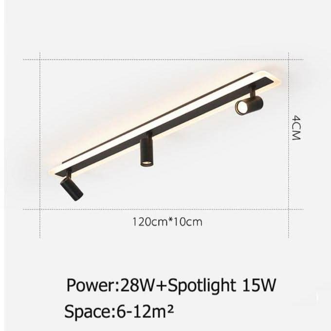 Schéma technique de la version 120 cm, 28W plus 15W