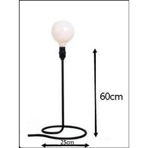 Schéma coté du petit modèle : 60 cm de haut et 25 cm de diamètre de base