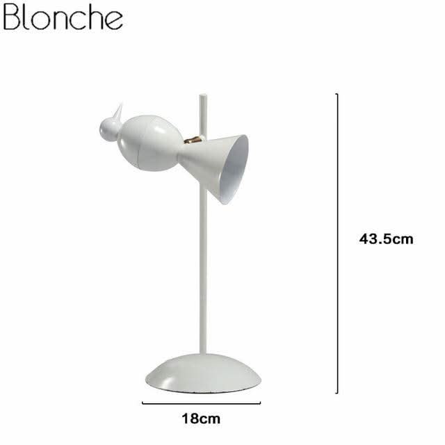 Schéma de dimensions du modèle blanc, hauteur 43,5 cm et base de 18 cm.