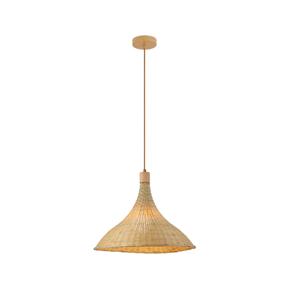 Suspension ZAMBELIS D480 E27 DESIGN Rotin Sans Source 25441