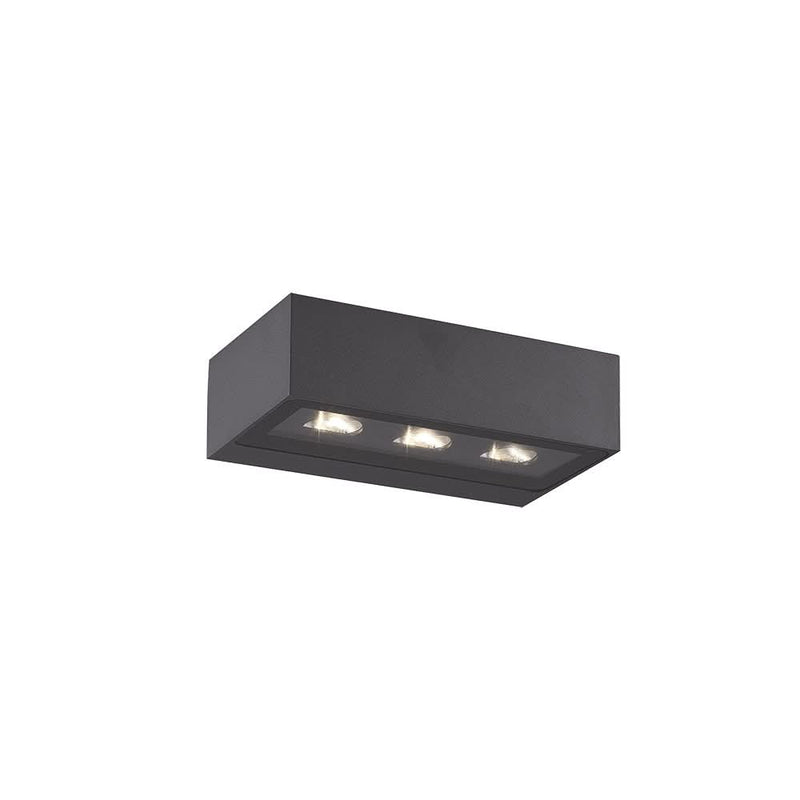 Applique Exterieure ZAMBELIS 3x4,5W Asymetrique IP54 DESIGN Graphite E518