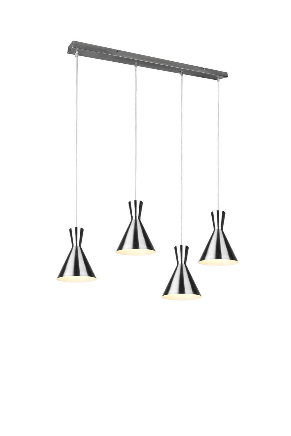 Suspension Enzo 4 lumières nickel satiné