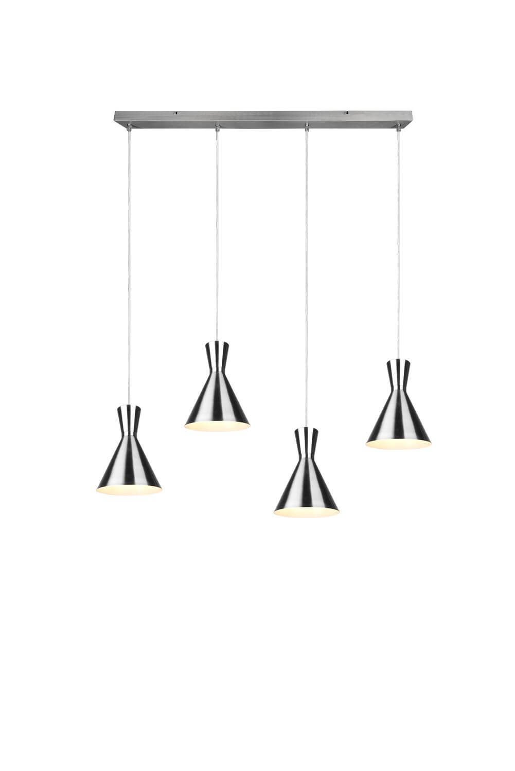 Suspension Enzo 4 lumières nickel satiné