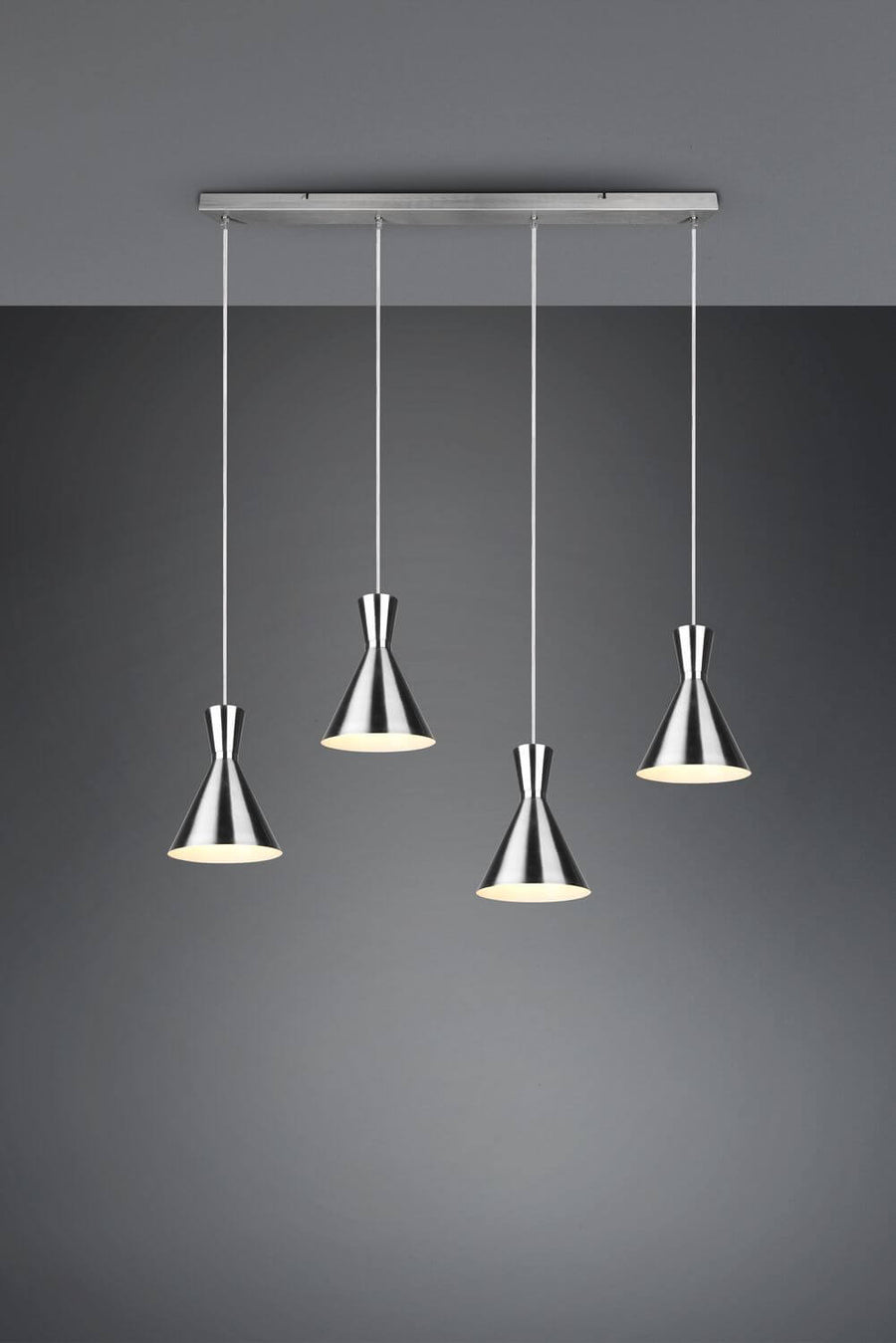 Suspension Enzo 4 lumières nickel satiné