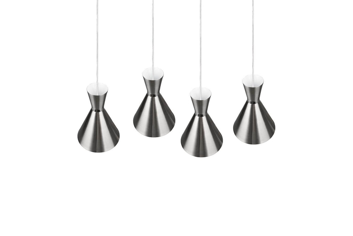 Suspension Enzo 4 lumières nickel satiné