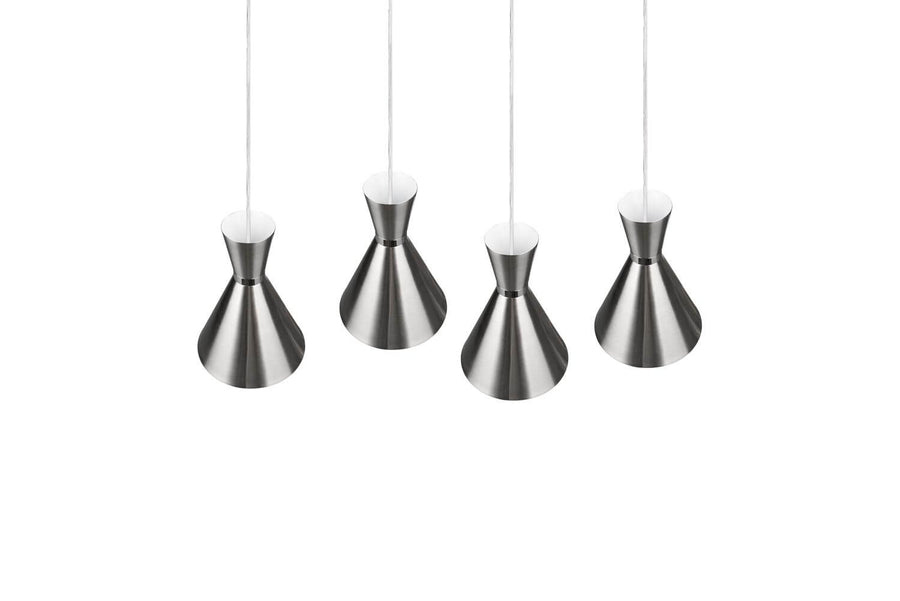 Suspension Enzo 4 lumières nickel satiné