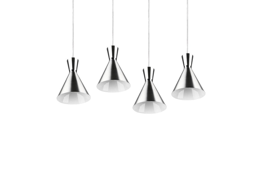 Suspension Enzo 4 lumières nickel satiné
