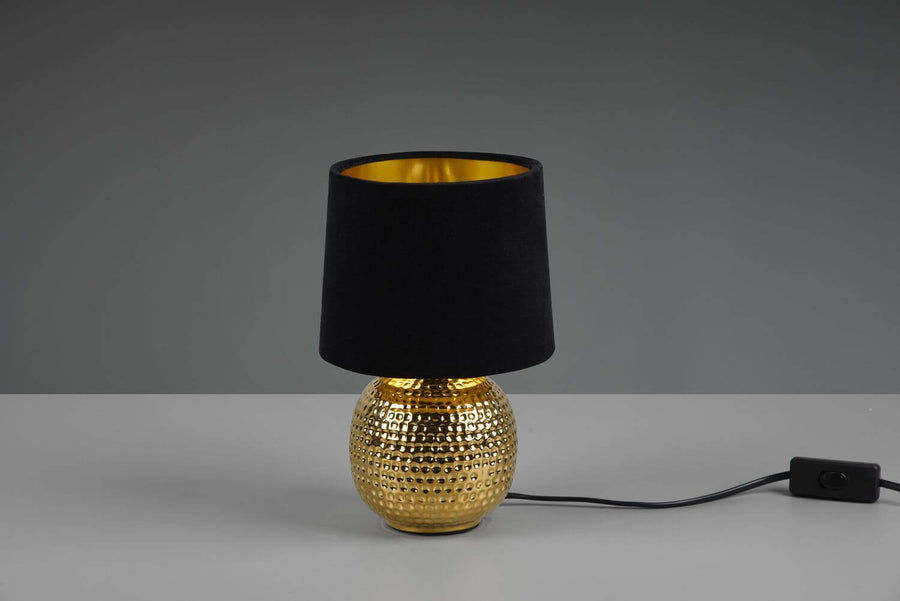 Lampe à poser Sophia dorée et noire, céramique